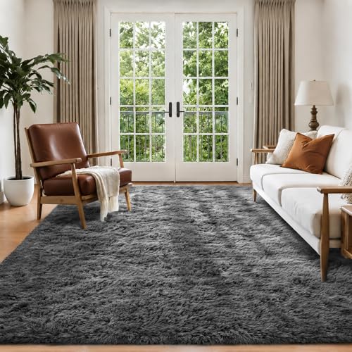 6x9 Area Rug for Living Room: Ultra Soft Fluffy Rug Modern Large Thicked Shag Rug for Bedroom Non Slip Indoor Fuzzy Carpets for Girls Kids Room Nursery Dorm Home Decor Grey