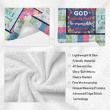 CUJUYO Christian Gifts for Women Blanket 60"x50" - Religious Catholic Baptism Confirmation Gifts for Girls - Birthday Inspirational Spiritual Present for Women - Bible Verse Flower Christian Blankets