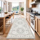 5x10 Rug Washable Living Room Area Rugs Non Slip Warm Grey