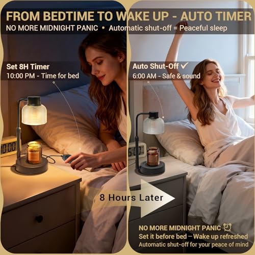 KLL Candle Warmer Lamp with Timer: Birthday Gift for Women, House Warming Gifts New Home, Room Decor - Wax Melt Warmer for Scented Jar Candles