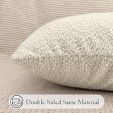 JoraLion 14x36 inch Boucle Lumbar Pillow Cover, Cream Woven Texture Neutral Long Pillow Cover Breathable Cushion Case for Couch Sofa Bed Living Room Home Decor (Cover Only)