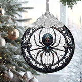 2026 Ornaments for Christmas Tree, Zmoicky Stained Glass Hanging Ornament, Christmas Ornaments Clearance, Gift Exchange Ornament, Bauble Present - Spider