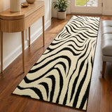Zebra Hallway Runner Rugs 2×8: Modern Washable Non Slip Kitchen Rug