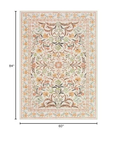 Lahome 5x7 Fall Floral Nursery Rug, Boho Fall Washable Rugs for Living Room