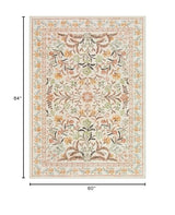 Lahome 5x7 Fall Floral Nursery Rug, Boho Fall Washable Rugs for Living Room