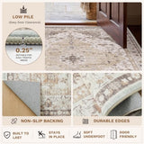 LIVELYGLOW 8x10 Washable Area Rug for Living Room, Large Carpet