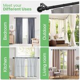Curtain Rods for Windows 28 to 48 inch, 5/8 inch Black Curtain Rod Set with Brackets, Splicing Adjustable Metal Drapery Rod for Bedroom, Kitchen, Living Room, Matte Black