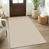 KOZYFLY Rugs for Entryway 3x5 ft Washable Area Rug Non Slip Rubber Backed Entry Rug Woven Indoor Door Mat Cotton Kitchen Rugs for Entryway, Foyer, Backdoor, Ivory/Camel/Brown