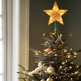 Dazzle Bright 11'' Star Tree Topper, Glitter Christmas Tree Top with 10 Lights, Xmas Tree Decoration (Gold)