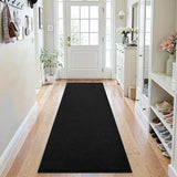 ISEAU 2x8 Soft Runner Rug for Hallway, Washable and Non-Slip, Black