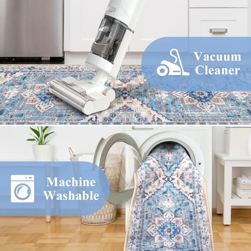 Washable Kitchen Runner Rugs Set of 3 with Non Slip Rubber Backing