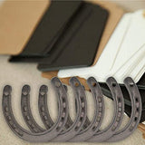 ROYHOO Cast Iron Horseshoe，for Good Lucky, Durable Cast Iron Medium Horseshoe 5 Holes On Each Side for Wall Hung(Dark Brown)