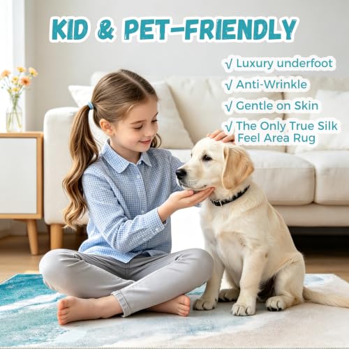 Beach Pattern 3x4ft Runner Rug Non Slip Washable Kitchen Runner Rug with Rubber Backing，Low-Pile Soft Washable Runner Rugs for Hallway Entryway Kitchen Bedroom Living Room Bathroom