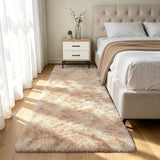 Shag Runner Rug for Bedroom Living Room 3x7 Upgrade Non-Slip Fluffy Soft Bedside Rugs,Mottling Camel Shaggy Carpet for Livingroom Dorm Home Decor Aesthetic