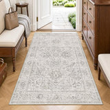 FMFUNCTEX 3x5 Washable Grey Neutral Oriental Distressed Entryway Area Rug