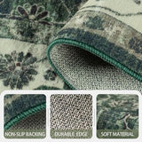 5x7 Area Rugs, Soft Non Slip Low Pile Washable Rug, Boho Modern Rug for Living Room, Bedroom, Dining Room, Sage Green