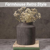 Rustic Vases for Home Decor. Ceramic Vase for Dining Table Decor. Terracotta Decorative Vase 6.1IN. ZSHLXM