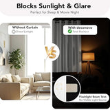 Deconovo 100% Blackout Curtains for Bedroom, Thermal Insulated and Noise Reducing Drapes, Room Darkening Window Curtains with Double Layer, Oeko-TEX Certified (Pure White, 52x84 Inch, 2 Panels)