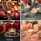 Tea Candles 100 Pack - 8 Hour Burn Time,Unscented Tea Lights Candles for Shabbat, Weddings, Christmas Lights, Home Decor