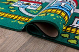 Rugshop Kids Educational Learning City Life Road Non Skid (Non Slip) Area Rug 3'3" x 4'7" Green