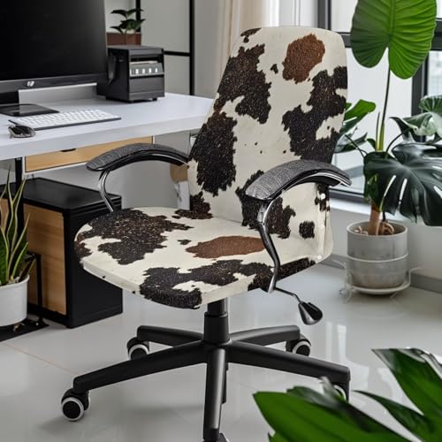 Cow Print Universal Office Chair Cover Stretchable Elastic Desk Chair Cover Dustproof Computer Chairs Slipcover