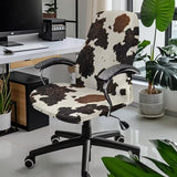 Cow Print Universal Office Chair Cover Stretchable Elastic Desk Chair Cover Dustproof Computer Chairs Slipcover
