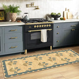 Non Slip Kitchen Runner Rug, 2x6 Blue Floral Hallway Runner Rugs