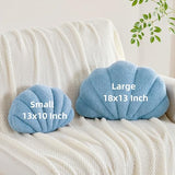 CANGHI Seashell Pillow Ivory White 13"x10" Plush Throw | Beachy coastal cushion for bed, couch, living room & sofa, ocean-inspired seaside accent with cozy decor.