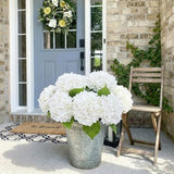 Waipfaru 21" Real Touch White Hydrangea Artificial Flowers with Long Stem & Leaves, Full Latex Faux Hydrangea Flowers for Home Decor Party Floral Arrangements Wedding Bouquets Centerpieces, 3Pcs