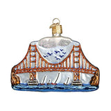 Old World Christmas Golden Gate Bridge Glass Blown Ornament for Christmas Tree, Handcrafted Holiday Decoration, Landmark Collection