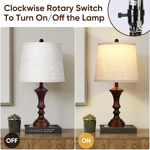 ROTTOGOON Retro Table Lamps Set of 2 Nightstand Lamp for Bedroom Vintage Rustic Table Lamps for Living Room Traditional Nightstand Bedside Lamps Bulb NOT Included