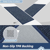 BEQHAUSE Kitchen Runner Rugs 24"x60", Non-Slip Kitchen Mats for Floor, Super Absorbent and Stain Resistant Kitchen Rug, Machine Washable Rugs for Kitchen, Hallway, Laundry & Sink, Blue