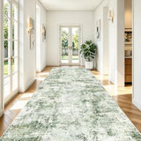 4x16 Runner Rug Non Slip Washable Wide Hallway Rugs Green