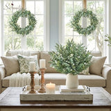 Serwalin Artificial Greenery Stems, Faux Eucalyptus Stems Bulk with Fake Leaves, Mixed Greenery for Centerpieces and Vase, Artificial Eucalyptus Plants for DIY Flower Wedding Home Decor