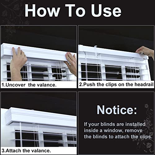 2.5 Inch Valance Clips, Clear Plastic Window Blind Clips for Horizontal Blind Valance (12 PCS)