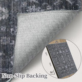 Tangsoo Washable 2x3 Grey Rug for Entryway,Small Throw Entry Rugs Non Slip