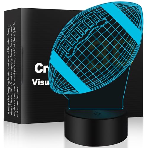 football 3D Night Light Touch Control - 7 Colors Auto Gradient Night Light, Acrylic and ABS Base Optical Illusion Nightlight, Suitable for Birthday Gifts, Decorating Room, Children's Holiday Gifts