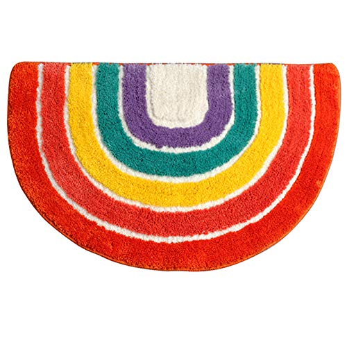 ZaH Rainbow Semi-Circle Mat for Front Door Bath Home Decorative Carpet Soft Area Rug for Bedroom Living Room Kids Playroom