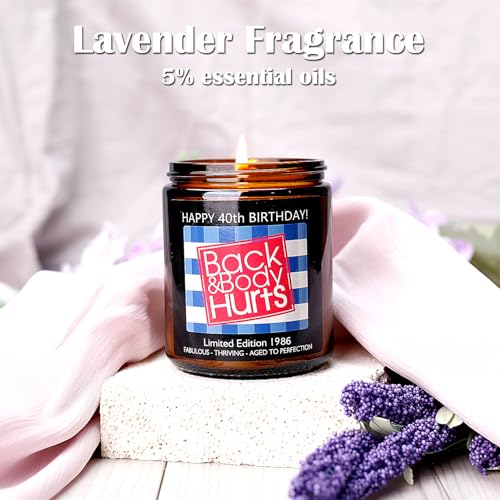 40th Birthday Gifts Women Men, 40th Birthday Decorations for Women Men, Funny 40 Birthday Candle Gifts for Him Her Mom Dad Husband Wife Best Friends Sister, 1986 40 Year Old Gag Gift Ideas