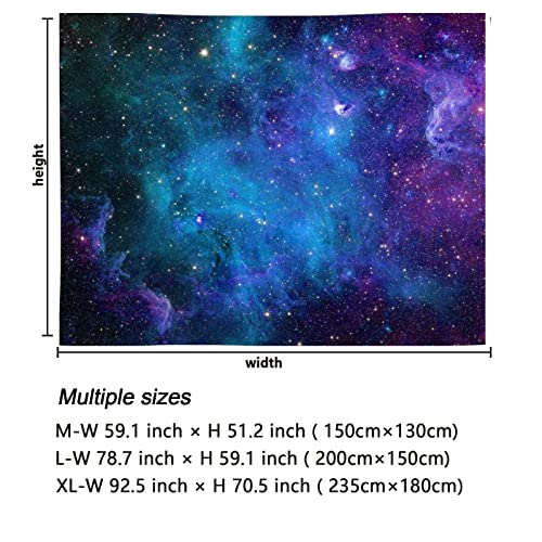 Lahasbja Galaxy Tapestry Blue Starry Sky Universe Space Tapestries Wall Hanging Mysterious Nebula Stars Backdrop for Living Room Dorm