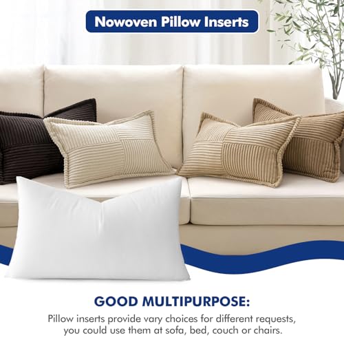 MIULEE Pillow Insert 12x20 Inch, Decorative Rectangle Throw Pillow Insert, Premium Fluffy Pillow Forms Stuffer for Sofa Couch Living Room
