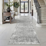 2.5 x 8 Kitchen Runner Rug for Hallways, Grey Washable Runner Rugs