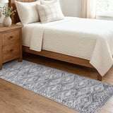 Washable Runner Rug 2x7 ft Non-Slip Hallway Runners, Grey