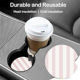 Ceramic Car Coasters – Absorbent Car Cup Holder Coaster Set for Women, Cute Aesthetic Car Accessories for Girls, 2 Pack (Classic Pink)