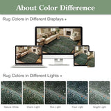 Lahome Dark Green Rugs 5x7, Soft Washable Rugs for Bedroom Reading Corner, Boho Non Slip Low Pile Forest Stain Resistance Floral Carpet for Living Room Office Giverny, Dark Green