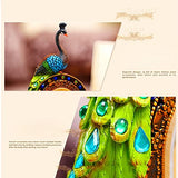 Table Clock Resin Cafts Tropical Flavor Peacock Clock Home Decor Ornament