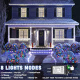 66FT 200 LED Rope Lights for Outside, Plug in Rope Lights Outdoor Waterproof with 8 Modes, Connectable Clear Tube Lights for Indoor Bedroom Garden Backyard Patio Pool Tree Decorations, Cool White