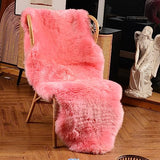 LLB Genuine Sheepskin Area Rug Wool Rug Fur Carpet Fluffy Shaggy Fur Rug for Living Room Kids Bedroom Real Sheepskin Throw Lambskin Rugs Sofa Mat Chair Seat Covers (Pink, 2 x 6 ft Sheepskin)