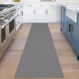 KOZYFLY 2x8 Runner Rug, Washable Non Slip Woven Kitchen Hallway Rug, Grey