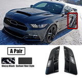 2PCS Fit for Ford Mustang 2015-2023 Car Side Vents Rear Outlet Scoop Trim Door Exterior Rear Window Shutter Louver Cover(Glossy Black)